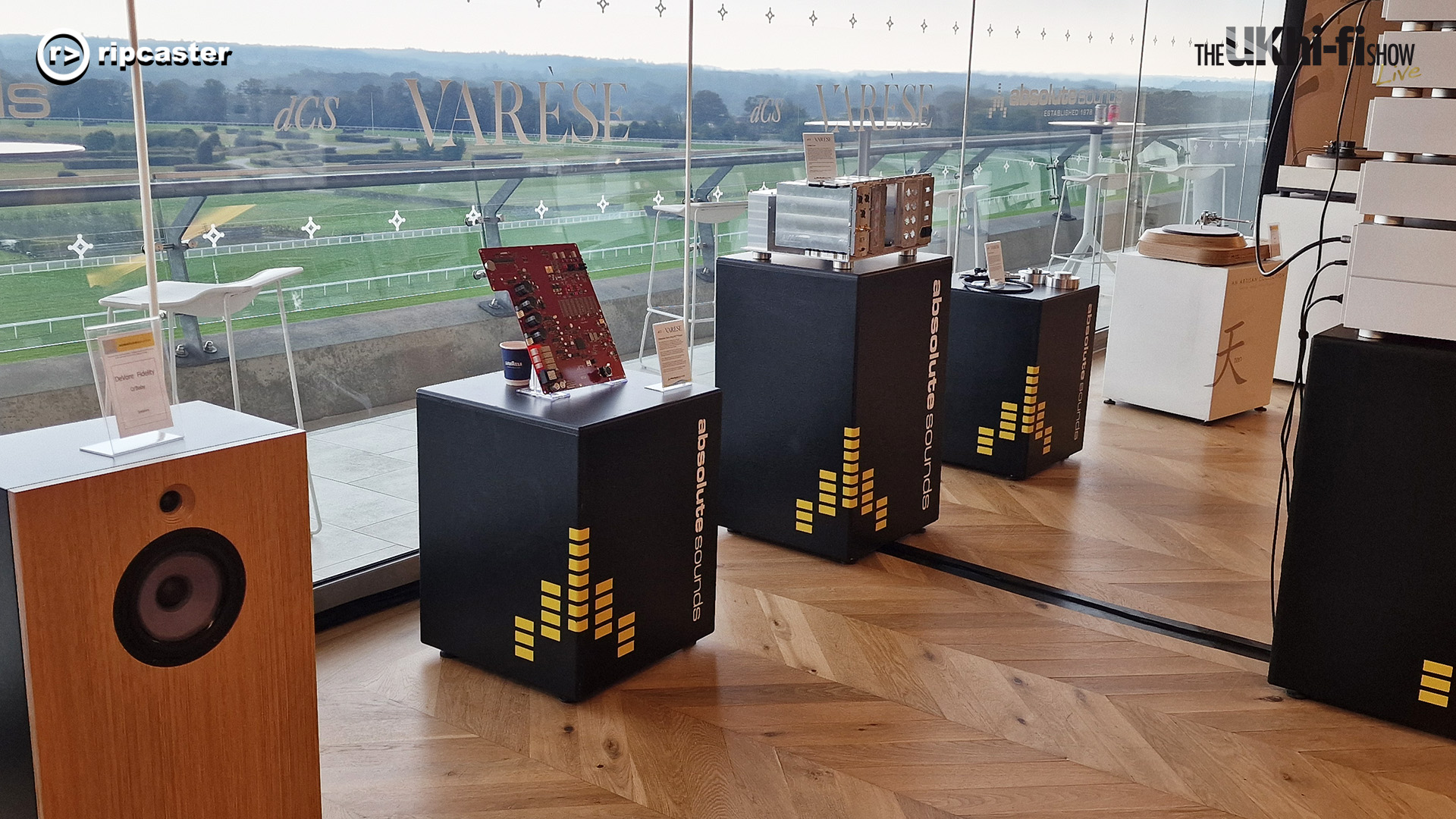 HiFi equipment with the Ascot racecourse in the background