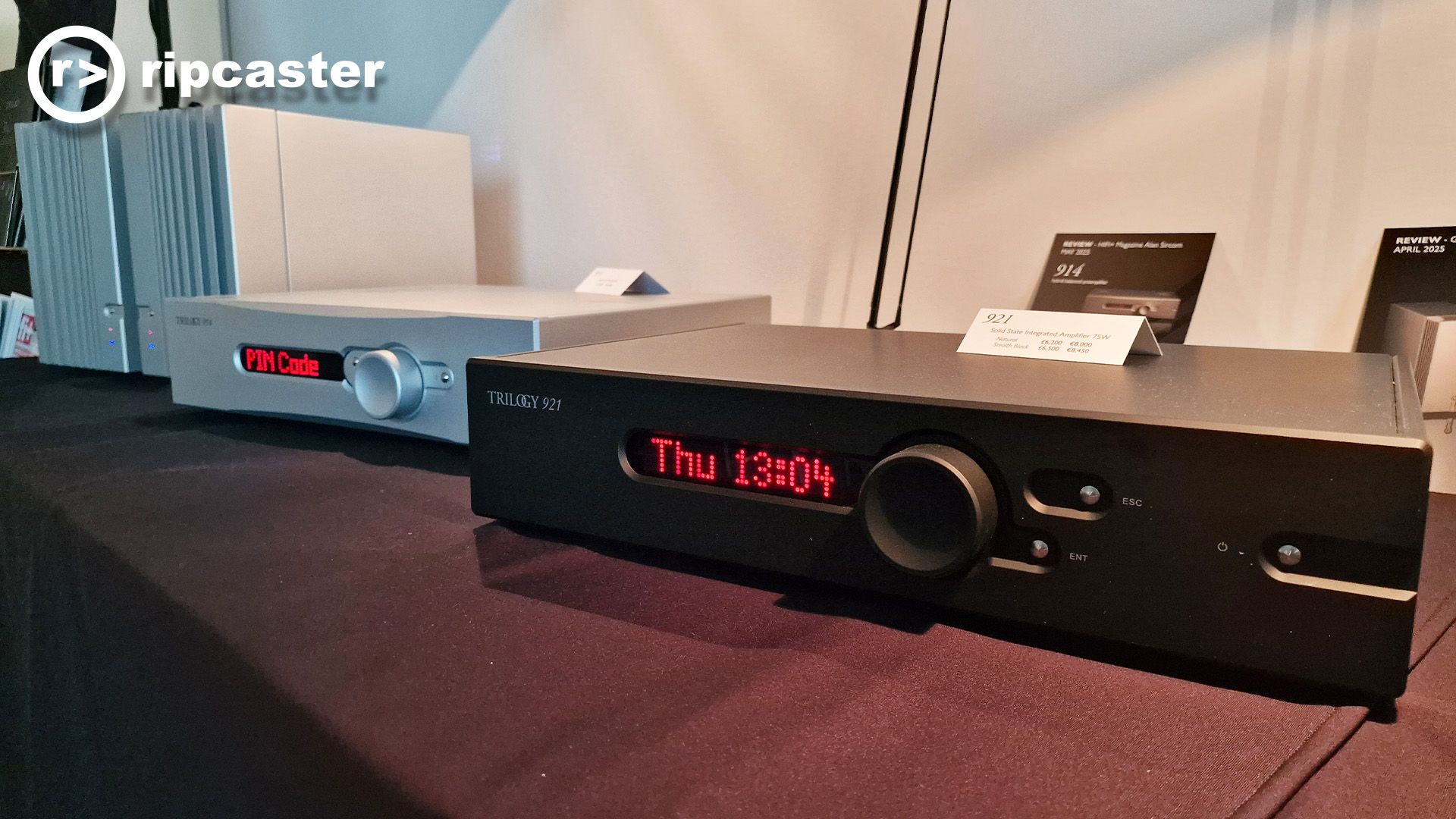 Trilogy at the HiFi show in munich.  Two HiFi units, one black and one silver