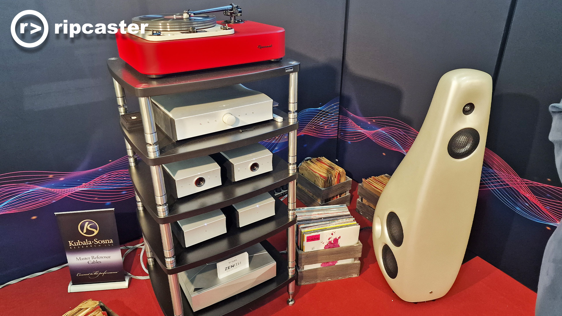 HiFi kit at the Munich show including a bright red record player