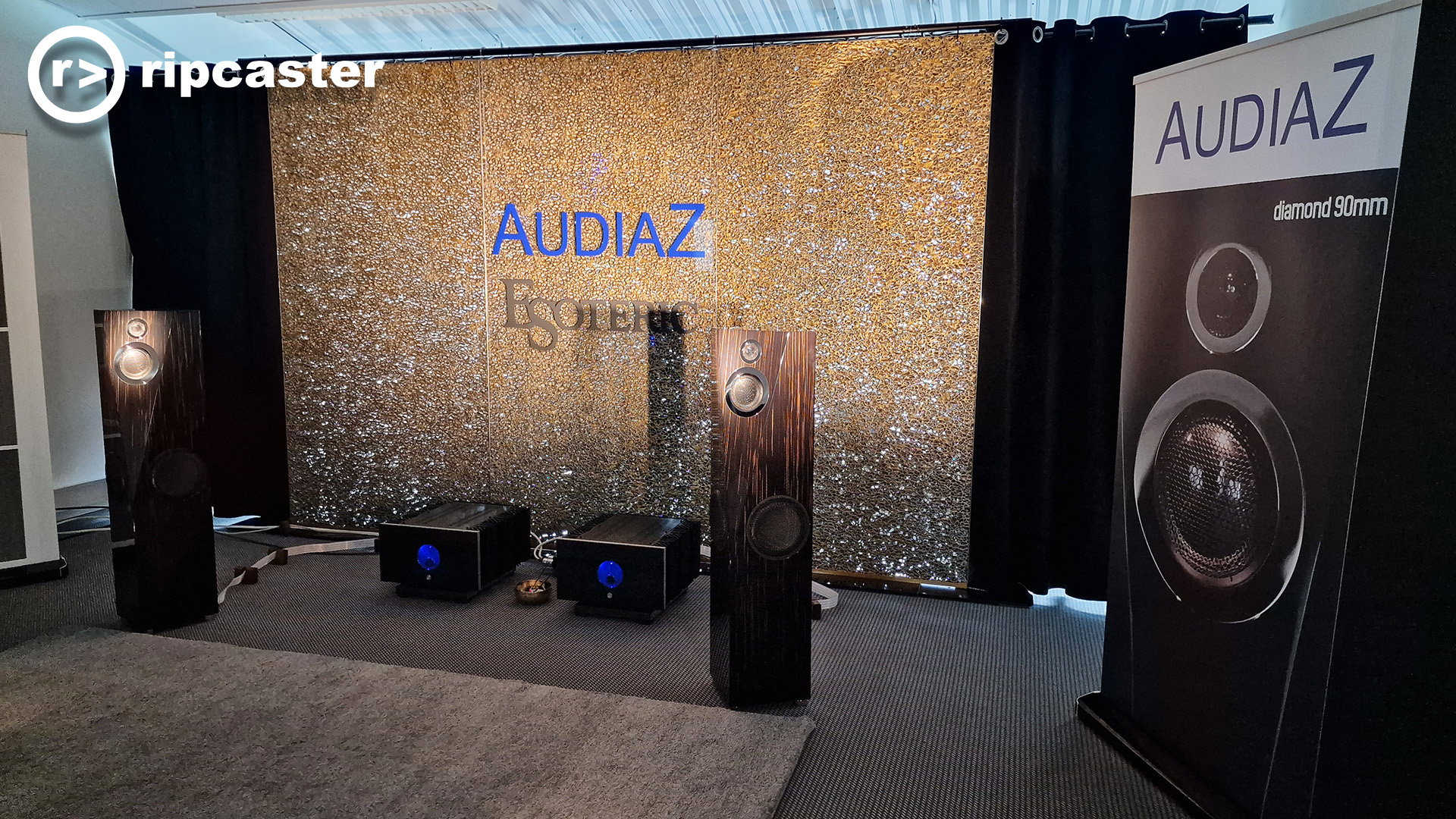 Floorstanding speakers in the Audiaz room at the Munich HiFi show