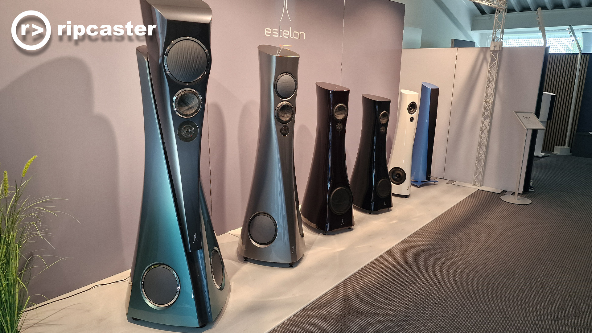 Estelon speakers - different sizes and finishes.  they look like robot ladies in long skirts to me.