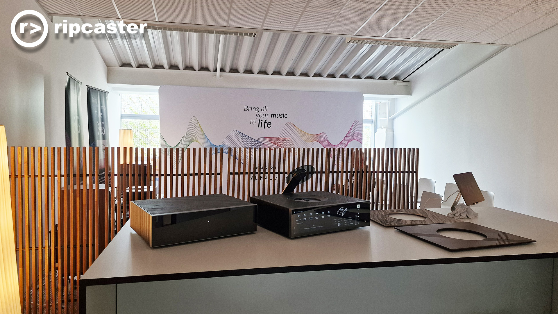 Two Auralic HiFi boxes in the Auralic space at the HiFi show in Munich