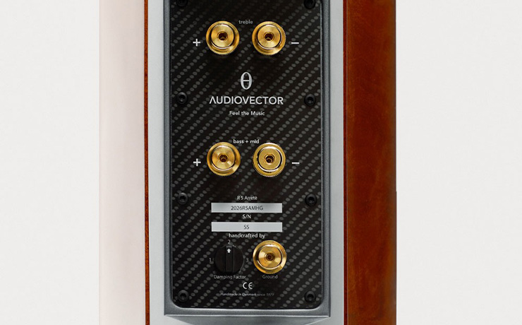 The rear view of the Audiovector R5 speaker