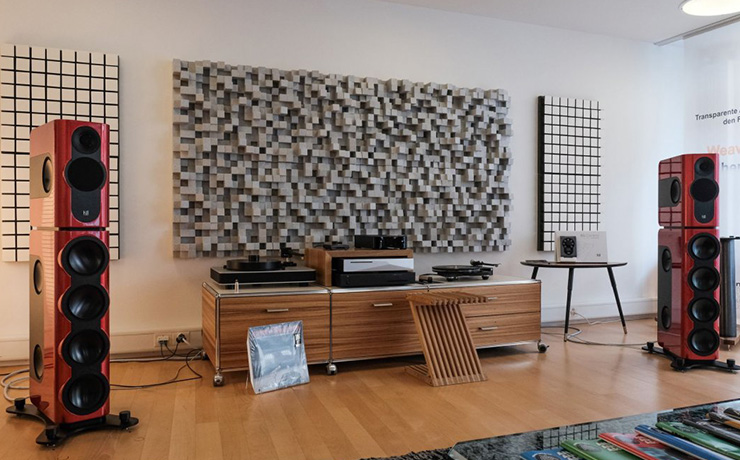 Kii Three BXT in red in a living space