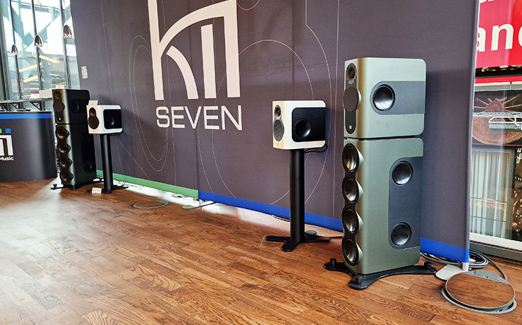 Two pairs of Kii speakers: the BXT and the new Kii Sevens at the Munich 2024 HiFi Show