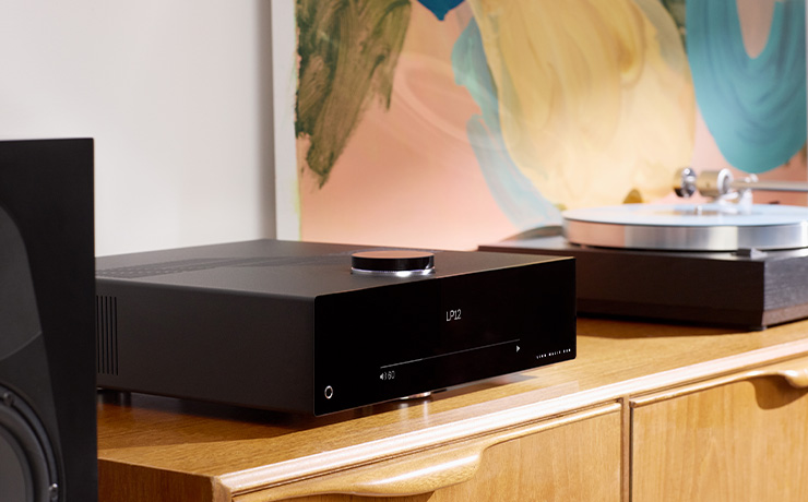 Linn Majik DSM - 5th Generation (2025) on a sideboard beside an LP12