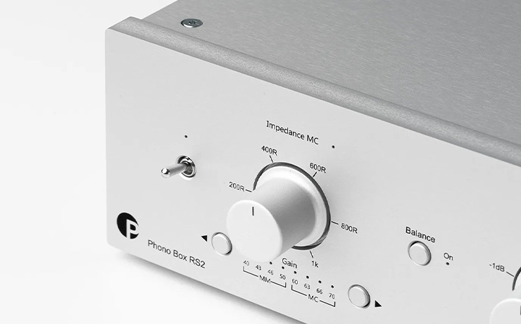 Project Phono Box RS2 Phono Preamplifier in silver - close-up