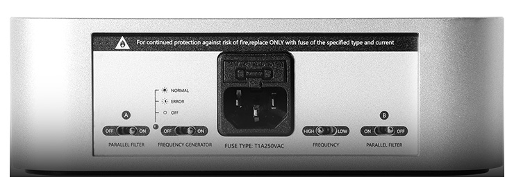 Silent Angel Forester FPC Linear Power Supply in silver - rear view