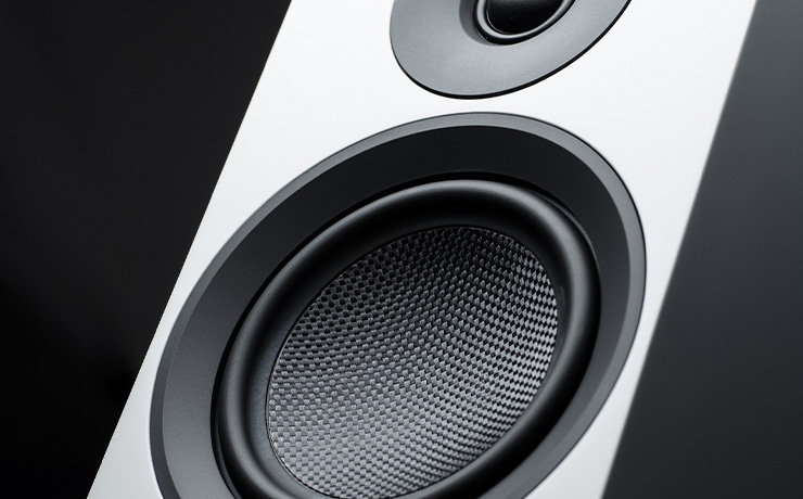 close-up of a Project Speaker Box 5 E Carbon Loudspeaker