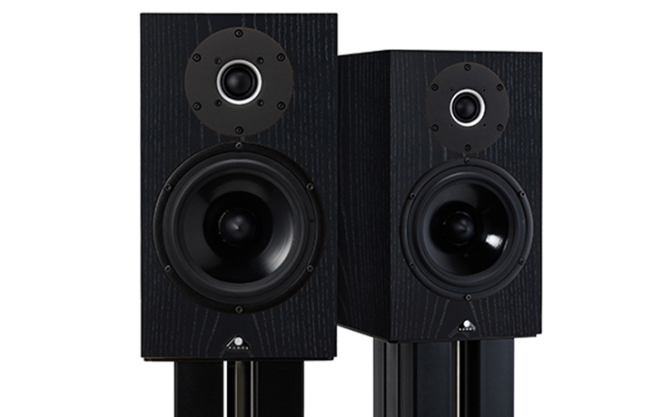 A pair of black Super 10A Kudos speakers