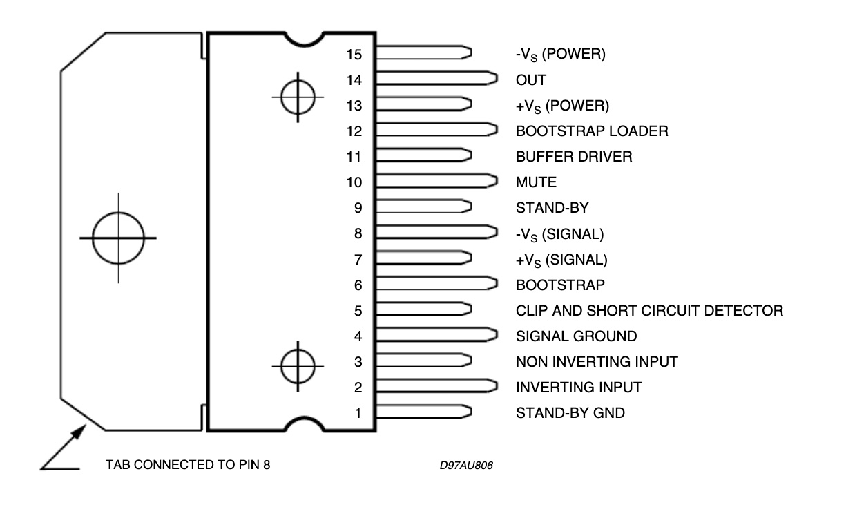 TDA7293 pin assignments