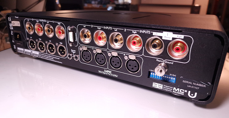 Ultrafide U4PRE Audiophile Pre-Amplifier rear view