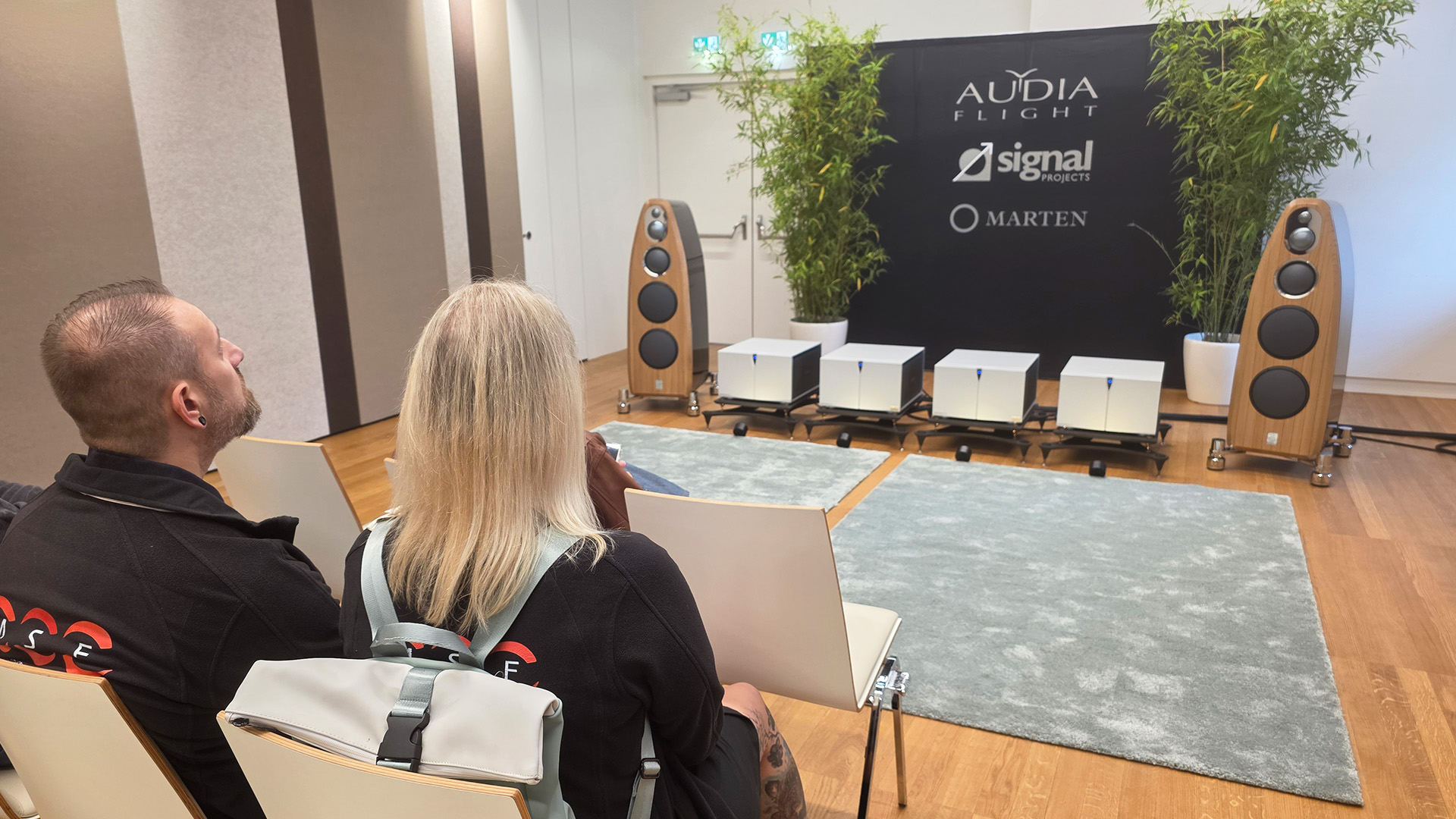 High End Vienna - a room with a pair of floorstanding speakers