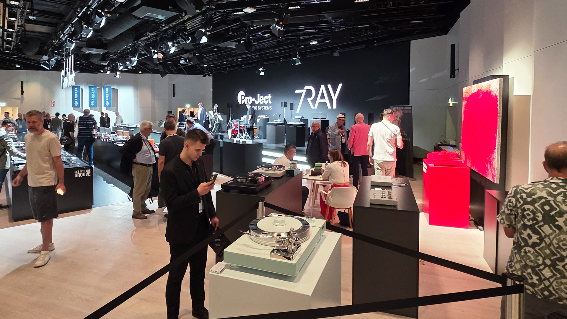 The High End Vienna show - a wide view with lots of people milling around