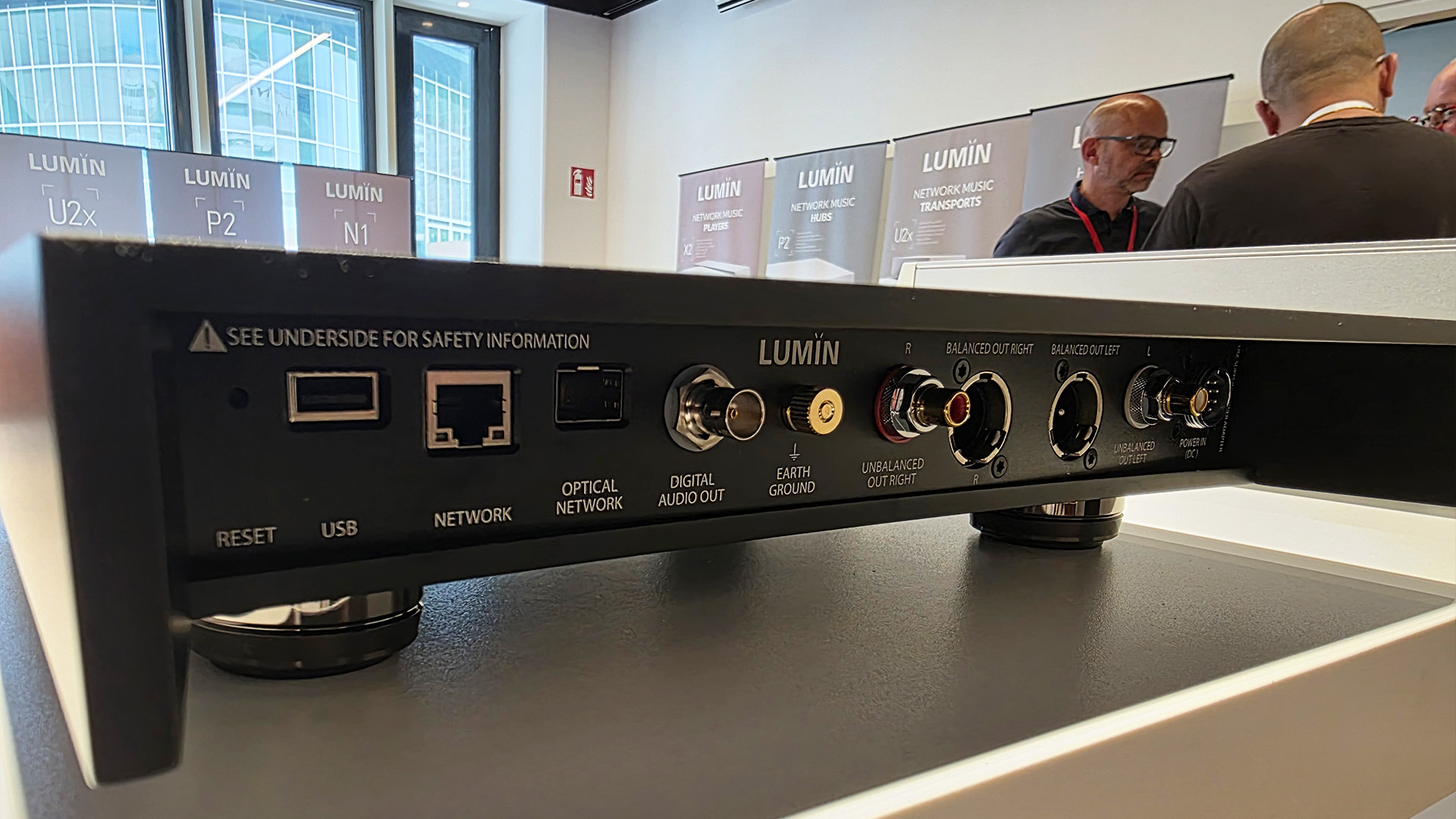The rear of a Lumin unit in black