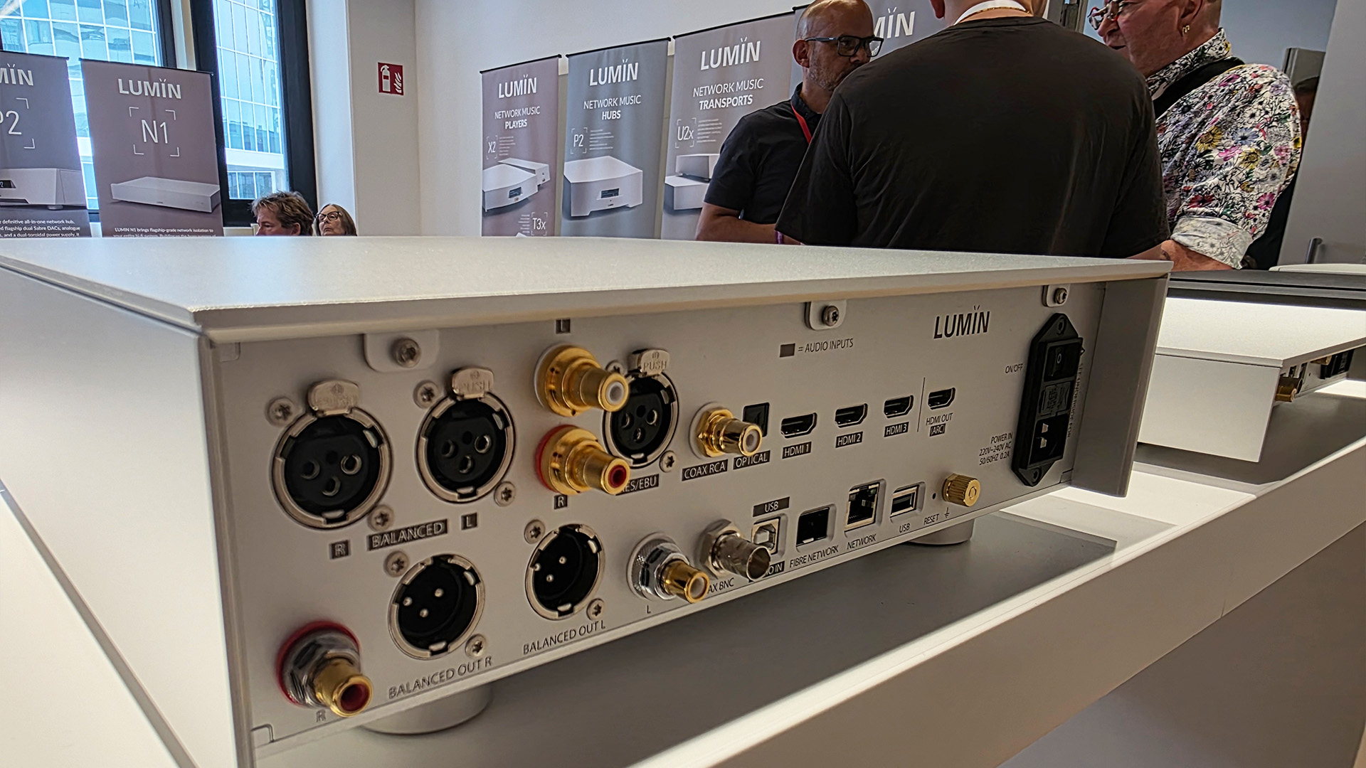 Rear view of a silver Lumin unit