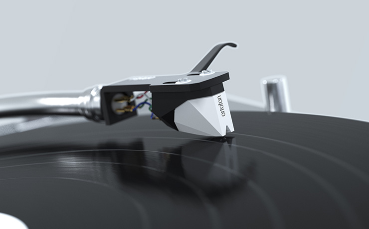 Ortofon 2M Mono cartridge playing a record
